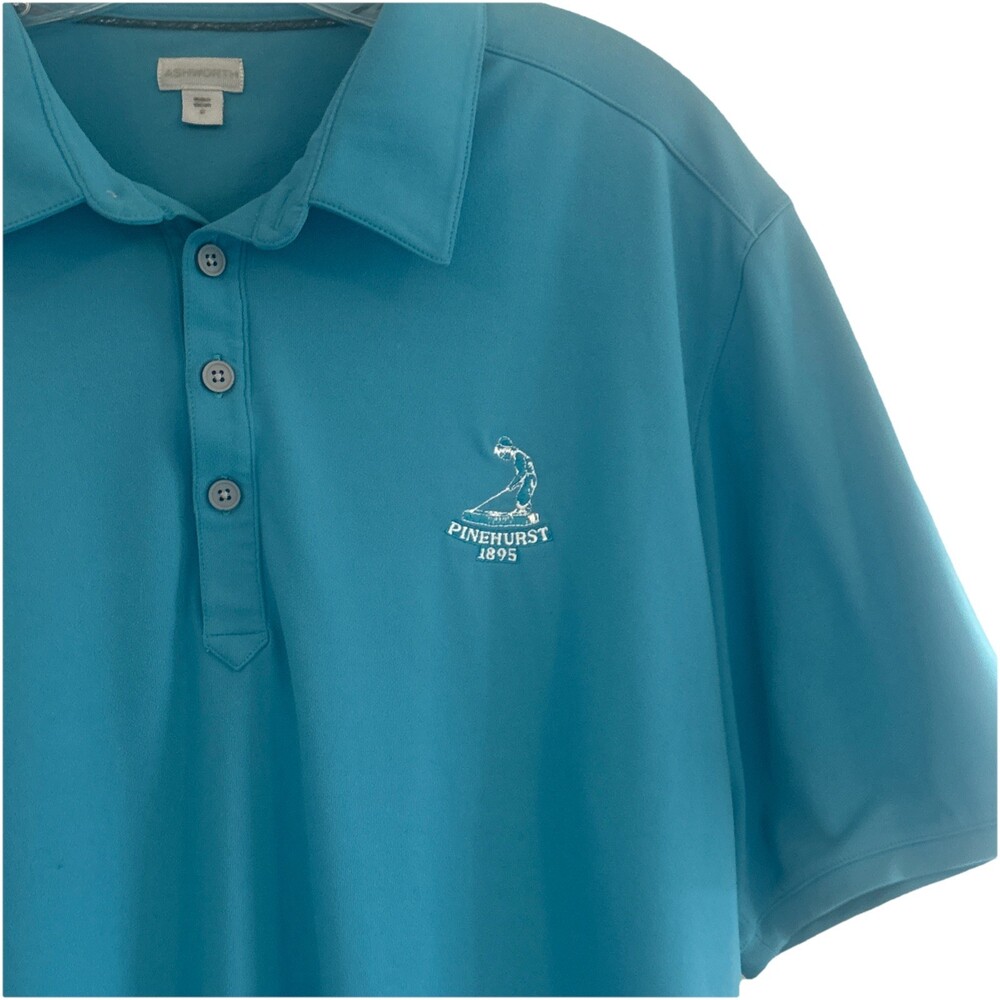Ashworth Pinehurst 1895 Putter Boy Golf Polo Men's XL Short Sleeve Turquoise